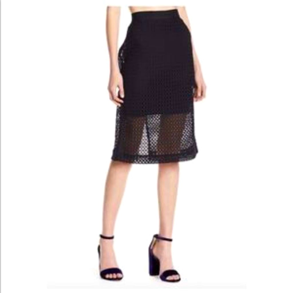 Kendall + Kyle Midi Textured pencil skirt